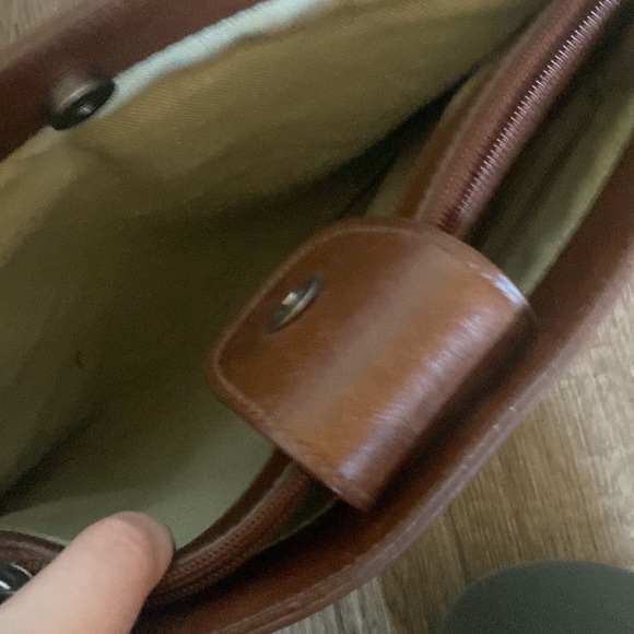 Relic vegan leather and canvas utility academic Crossbody tote bag. Preppy - Picture 5 of 8